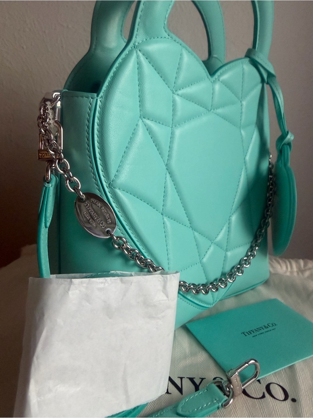 Tiffany & Co. Tiffany Blue Quilted Heart Mini Top-Handle Bag - Picture 3 of 12